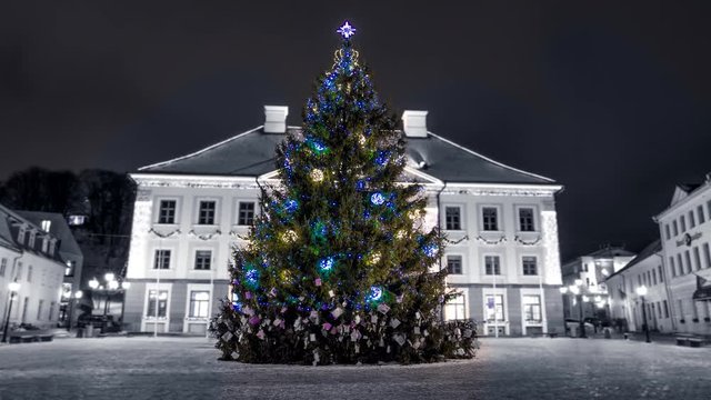 Christmas tree at Tartu City Hall