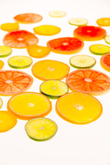 Citrus fruits. Variety concept. Healthy food. Abstract art
