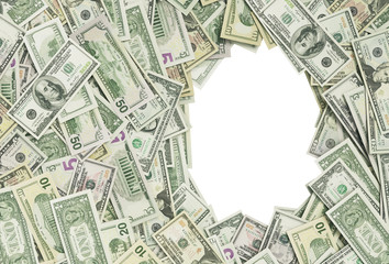 Dollar notes with an opening