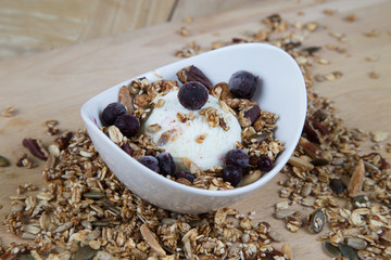Ice cream with granola