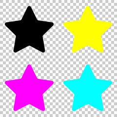 Obraz premium Star icon. Colored set of cmyk icons on transparent background.