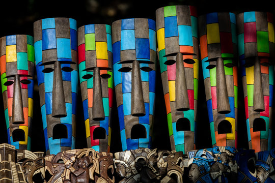 Mayan Souvenirs On Sale In Chichen Itza, Yucatan, Mexico