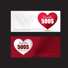 013 Collection of Valentine day gift voucher template