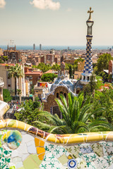 Fototapeta premium The famous park Guell in Barcelona, Spain