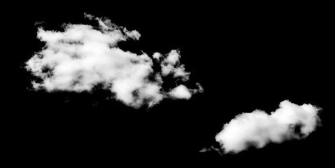 White clouds on black background