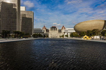OCTOBER 16, 2016, Albany, New York State Capitol, skyline and government buildings in October