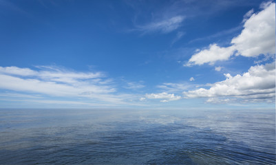 Sea with blue sky background