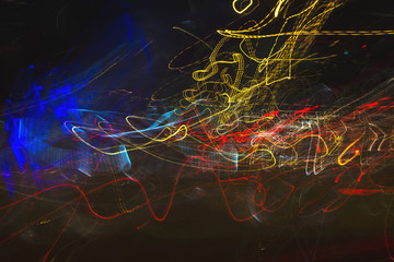 The city colors of light dancing abstract background.