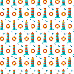 Seamless patterns nautical elements vector