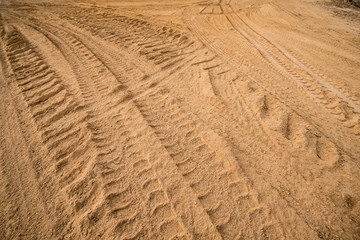 wheel track on the sand
