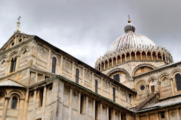 Pisa, Italy. The Pisa Cathedral on the cloudy day.