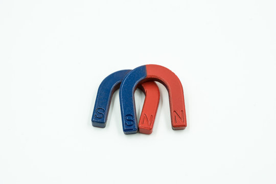 double magnet blue and red on isolate - can use to display or montage on product