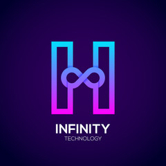 Letter H Colorful Infinity logo,loops,Vector Logo template