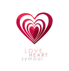 Heart reiteration inside itself. Optical illusion. Vector icon love symbol.