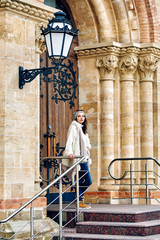 stylish young girl in town