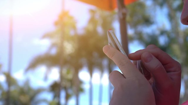 Video of woman using mobile phone in 4K. High quality video of woman using mobile phone in 4K