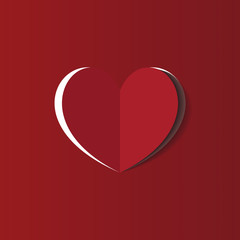 Valentine's day abstract background with cut paper heart. Vector illustration