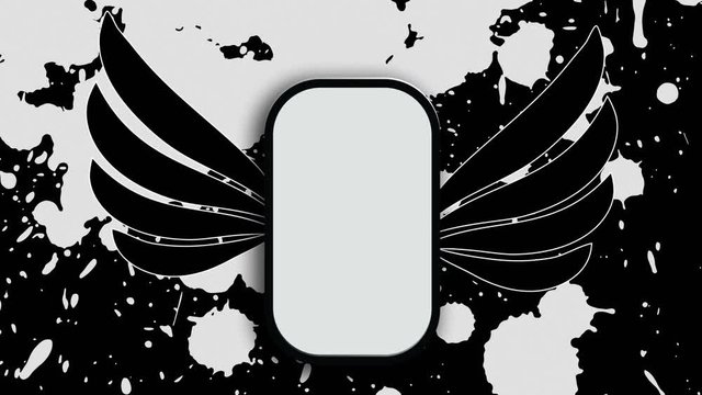 Shabby Grunge Rock Winged Banner   -   Loop Abstract  Video Footage
