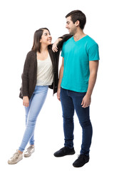 Woman leaning on her boyfriend