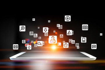 Fototapeta premium New media technologies for business . Mixed media