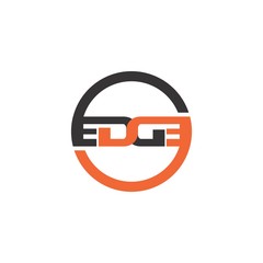 EDGE Letter Icon Initial on Circle Logo Vector