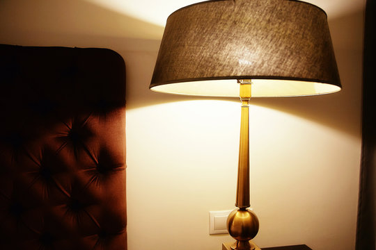 lamp on the bedside table