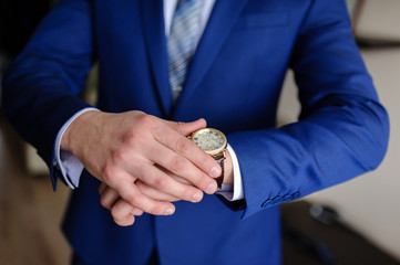 Man checks the time