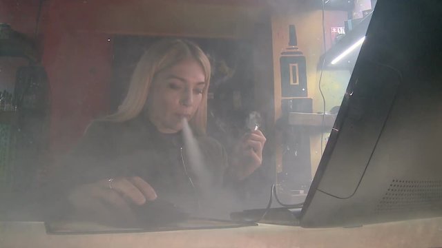 Girl Vaping