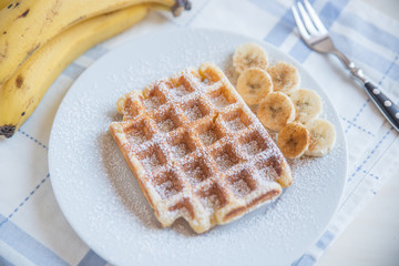 Waffeln mit Banane
