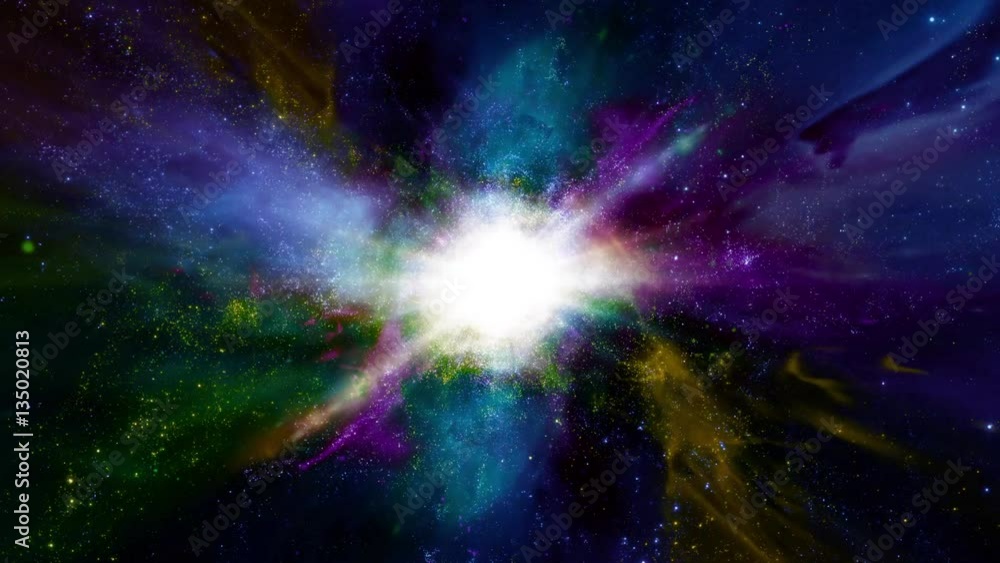 Canvas Prints Space 2226: Flying through star fields in space (Loop).