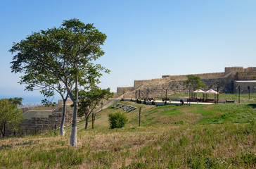 Wall in Naryn-Kala fortress. Derbent