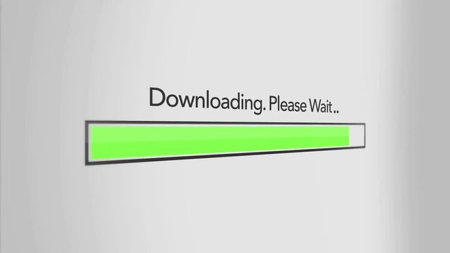 Downloading Computer Files - Green Progress Bar