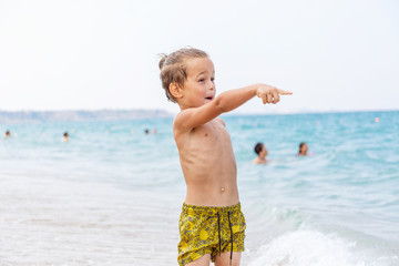 Beautiful boy and the sea