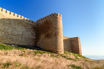 Fototapeta na wymiar Wall of Naryn-Kala fortress. Derbent