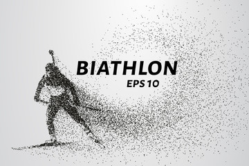 The biathlon is made up of particles. The biathlon consists of circles and points. Vector illustration.