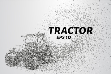 Fototapeta na wymiar Tractor of the particles. The tractor consists of circles and points. Vector illustration.