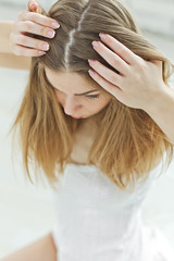 Fototapeta premium Woman with problematic hair 