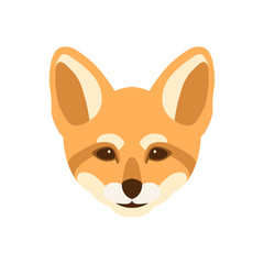 fox head face vector illustration style Flat