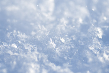 The texture of the snow. Macro