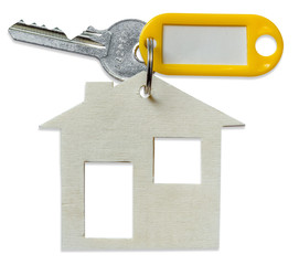 porte-clés maison, fond blanc 