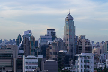 Bangkok modern office buildings, condominium in Bangkok city downtown with  sky , Bangkok , Thailand
