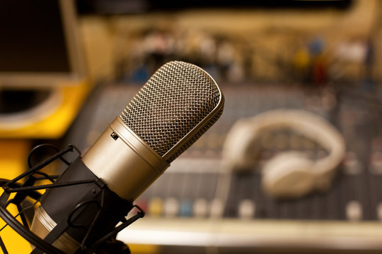 Studio microphone closeup