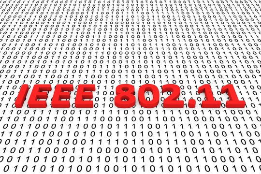 ieee 802 11 in the form of binary code, 3D illustration