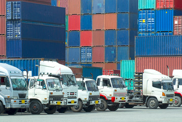 Container truck in Container yard