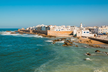 View to Essaouira old city and ocean , Morocco - obrazy, fototapety, plakaty