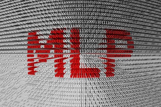 mlp in the form of binary code, 3D illustration
