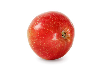 Red apple on a white background.