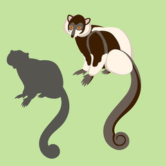 Lemur vector illustration style Flat