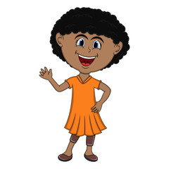 Beautiful little girl cartoon