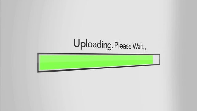 Uploading Computer Files - Green Progress Bar